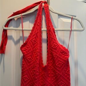 Hyacinth House Watermelon Textured Knit Midi Dress